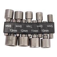 ราคา 9pcs set 5mm 13mm 1 4inch DIY Hex Shank Socket Sleeve Nozzles Nut Driver Bit Set Drill Bit Adapter for Woodworking Power Tool (19850471929)