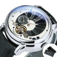 ราคา 2023 ForXining นาฬิกานาฬิกากลไก Tourbillon ทองคำสีกุหลาบสำหรับผู้ชายแบรนด์ปลายมนนาฬิกาสายหนังหรู Relogio Masculino (20363218673)