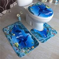 ราคา 3pcs set Non slip Bathroom Set Pedestal Rug Lid Toilet Cover Bath Mat Carpet Bathroom Mat Set Flannel Anti Slip Kitchen Bath Mat Carpet Bathroom Toilet Rug Washable Tapete (20307967275)