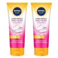 ราคา NIVEA Sun Body Serum Super Protect Daily Bright SPF50 PA 180ml 2หลอด นีเวีย ซัน บอดี้ เซรั่ม ซูเปอร์ โพรเท็ค เดลี่ ไบร์ท โลชั่นกันแดด (14926694340)