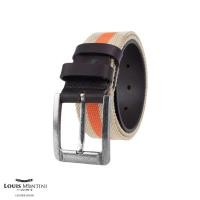 ราคา Louis Montini Canvas belt เข็มขัดหนังแท้ เข็มขัดหนังวัวแท้ เข็มขัดผ้าแคนวาสผสมหนังวัวฟลูเกรน MCT16 บริการเก็บเงินปลายทาง (16005452561)