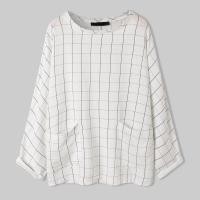 ราคา ZANZEA Women Loose Grid Printed Batwing Sleeve Plus Size Blouse (13557350587)