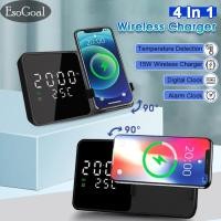 ราคา Eesogoal แท่นชาร์จไฟ LED ที่ชาร์จแบบไร้สายอเนกประสงค์4 In 1ที่ชาร์จแบบไร้สายชาร์จไฟที่ชาร์จแบบไร้สายที่ชาร์จแบบไร้สายนาฬิกาปลุกขนาด15W (19895984751)