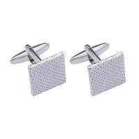 ราคา Square Geometric Blank Hollow Pattern Cufflinks Mesh Fabric Silver Business Mens Alloy Shirt Buttons (18615679601)