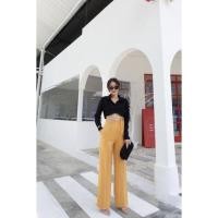 ราคา กางเกงขายาวเอวสูง Angust Pants สายผูกเอว ทรงขากระบอกสวยมาก งานBasic studio (17715161323)