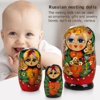 ราคา 5ชิ้นแฮนด์เมดทาสีชุดของเล่นสร้างสรรค์รังรัสเซียตุ๊กตา M Atryoshka ตุ๊กตา (20338666811)