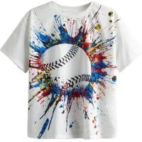 ราคา SOLY HUX Boys Baseball Print Graphic Tee Tops Short Sleeve Crew Neck Summer T Shirts (20041543001)