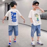 ราคา ชุดสูทสองชิ้นแขนสั้นสำหรับเด็กผู้ชายชุดสูทสำหรับเด็กโตฤดูร้อน (19512723848)