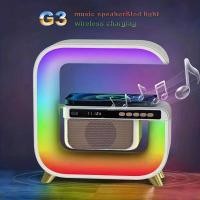 ราคา rifeikai 1pc USB Multi functional Wireless Fast Charging Big G Shape Audio Wireless BT Speakers For Outdoor Karaoke Home KTV Colorful RGB Timing Alarm Clock Computer Desktop Atmosphere Light (20318389