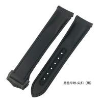 ราคา 2023 YGB curved leather watch strap suitable for Omega Speedmaster Moon Dark Side New Seamaster 300 Ocean Universe 21mm (19959272619)