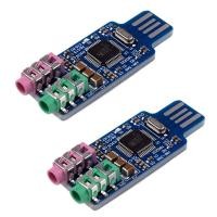 ราคา 2Pcs CM108 USB Sound Card Module Free Driver for Laptop Computer External Sound Card Board with 3 5mm Microphone Jack (19982317107)