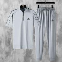 ราคา ของแท้อย่างเป็นทางการ กระเป๋าadidas official store ชุดใหม่ของเสื้อผ้ากีฬาน้ำแข็งผ้าไหมเสื้อกางเกงหลวมสบายๆเสื้อผ้าฤดูร้อนสองชุดพิเศษ (14239090757)