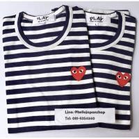 ราคา พร้อมส่ง Play Comme des garcons เสื้อกอม ของแท้ ช็อปญี่ปุ่น100 Stripe ลายขวาง แขนยาว (19387135623)