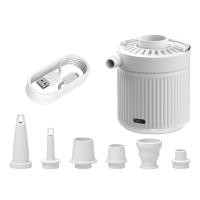 ราคา Portable Air Pump ABS Air Pump USB Rechargeable Air Pump Inflate Deflate with Nozzles for Air Mattress Pool Toys Floats Air Bed (20675572451)