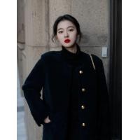 ราคา เสื้อโค้ทขนแกะแคชเมียร์สีดำ2023เสื้อโค้ทขนแกะแคชเมียร์แบบชิ้นเดียวเป็นมิตรกับสิ่งแวดล้อมสไตล์ชาแนลเสื้อโค้ทขนสัตว์เทียมความยาวปานกลางสำหรับฤดูหนาว (20402922950)