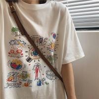 ราคา Triple A oversized tee t shirt Summer Korean version of the white t base shirt Womens loose short sleeve T shirt (18860604680)