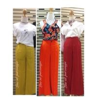 ราคา กางเกงลินินแท้ ผ้านิ่ม ขาบาน ซิปหน้า สม้อคยืดด้านหลัง (15471315893)
