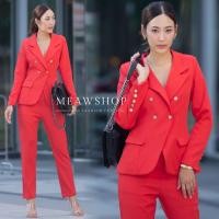 ราคา Set เสื้อสูท กางเกงขายาว S 5XL สูทผู้หญิง ชุดทำงาน ชุดสูท สาวอวบ ชุดออกงานสาวอวบ ชุดCEO Blazer ชุดสูท Blazer สูท งานป้าย (16247321549)