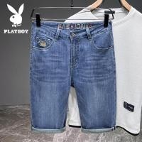 ราคา PLAYBOY กางเกงยีนส์ขาสั้นแบบบางใส่ช่วงฤดูร้อนสำหรับผู้ชายกางเกงเจ็ดส่วนผ้ายืดลำลองแบรนด์ยอดนิยมทรงหลวมห้าส่วนใส่ช่วงฤดูร้อนสำหรับผู้ชาย (19211067638)
