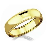 ราคา แหวนหมั้นทอง 18K แบบเกลี้ยง 6 mm Milgrain Domed Romantic Classic (10242928137)