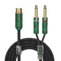 ราคา GOLLEY LION XLR 3Pin หญิงคู่1 4 6 35มม ปลั๊กโมโนชาย TRS Audio Y Cable (16352962660)