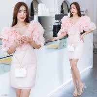 ราคา มินิเดรสสีชมพูอ่อน อลังสุดๆ S XL ชุดออกงาน ชุดไปงาน เดรสไปงาน ชุดเพื่อนเจ้าสาว ชุดปาร์ตี้ ชุดราตรีสั้น ชุดเดรสน่ารัก งานป้าย 821006 (12911398066)