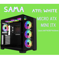 ราคา A711 BLACK Case เคสคอมพิวเตอร์ SAMA พัดลม 4 ตัว ATX MICRO ATX MINI ITX มีกระจกข้าง ของแท้ (20549222455)