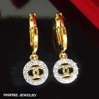 ราคา Inspire Jewelry ต่างหูCN ล้อมเพชรCZ แบบห่วง งานจิวเวลลี่ ตัวเรือนทองแท้ 24K สวยหรู ขนาด 1 x 1 CM พร้อมกล่องทอง (10878426335)