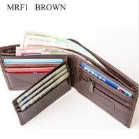 ราคา LONGXIOR Genuine Leather Men Wallet RFID Blocking Wallet Men Fashion Cow Leather Purse Identity Protection Mens Wallets MRF7 (19684981949)