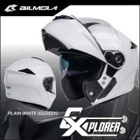 ราคา หมวกกันน็อค bilmola ยกคาง แว่น2ชั้น รุ่น Explorer รองรับการติดตั้งบลูทูธ เต็มใบสีพื้น Plain เลือกสีได้ S XL เลือกไซส์ได้ (21288837379)