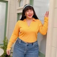 ราคา พร้อมส่ง H M เสื้อครอปแขนยาวผ้าร่องไซส์ใหญ่ (19807495796)