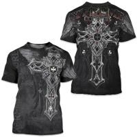 ราคา Archaic By Affliction Colisson Mens T Shirt For Men Clothing Print Skull Tees T Shirts Oversized Tops Short Sleeves Street Tops (20686050208)