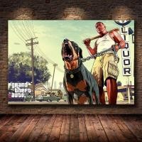 ราคา Klassisk Grand Theft Auto V เกม Art Wall โปสเตอร์ GTA 5ภาพวาดผ้าใบพิมพ์ Stue Soverom Volkveggmaleri Cuadros ใหม่ (19995815985)