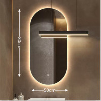 ราคา Bathroom mirror Oval mirror Smart mirror LED mirror Lighting mirror 3 color dimming mirror Touch mirror Wall mounted mirror Cosmetic mirror (17662551928)