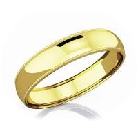 ราคา แหวนหมั้นทอง 18K แบบเกลี้ยง 5 mm Milgrain Domed Romantic Classic (10230923747)