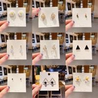 ราคา ต่างหูแฟชั่นสตรีตุ้มหูคริสตัลรูปหัวใจสไตล์เกาหลี (9757022109)