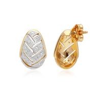 ราคา Gemondo ต่างหูเงินแท้ 925 ชุบทอง 18K ประดับเพชร Diamond ดีไซน์ขัดสาน (3460424782)