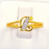 ราคา Happy Jewelry แหวนตัวอักษรตัว D ตัวเขียน ก้านไข่ปลา ทองแท้ 9k 37 5 เพชรเกสร AL100 (20679246201)