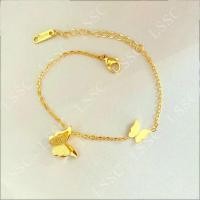 ราคา d363218 สร้อยข้อมือผู้หญิงสแตนเลสแท้ชุบทอง นำโชคอักษรจีน Fu ของขวัญ กำไลข้อมือ (20346668572)