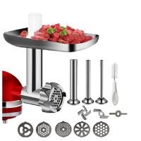 ราคา Metal Food Grinder Attachment for KitchenAid Stand Mixer Grinder Accessories Sausage Stuffer Tubes Meat Grinder Blade (17908213760)