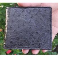 ราคา Very Nice Ostrich Leather กระเป๋าหนังตัวนกกระจอกเทศ แบบสองพับสั้น สีดำ มีลายจุดของหนังตัวเห็นเด่นชัด (18024957564)