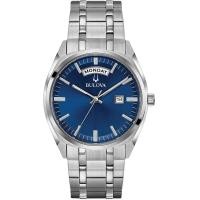 ราคา Bulova Mens Classic Stainless Steel Watch with Day Date Silver Tone Blue (16153858793)