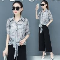 ราคา เสื้อเชิ้ตผ้าชีฟองของผู้หญิงเดรสผ้าชีฟองแขนสั้นทรงค้างคาวเวอร์ชันเกาหลีรุ่นใหม่ฤดูร้อนปี2022 (12801312742)