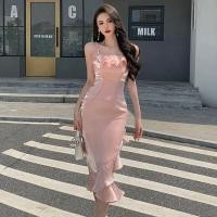 ราคา ชุดราตรีคอเรือชุดมินิเดรสไร้แขนสำหรับผู้หญิงเอวสูงสายเดี่ยวสีชมพูอ่อนทำจากโพลีเอสเตอร์แบบเรียบสายเดี่ยวทรงสายเดี่ยวแบบลำลองสำหรับคืนดินเนอร์วันหยุดรีสอร์ทสไตล์ฝรั่งเศสชุดเข้ารูปชุดเข้ารูป ROK Belah Fi