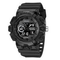 ราคา HotSMAEL อิเล็กทรอนิกส์นาฬิกาดิจิตอลผู้ชาย Miitary Sport Dual Time Display นาฬิกาควอตซ์ Chronograph Neon Green สาย Auto Date 8081 (20290213254)