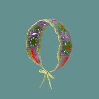 ราคา ผ้าโพกหัวโครเชต์วินเทจสำหรับผู้หญิงผ้าพันคอที่คาดผมแบบผ้าถักลายดอกไม้ที่คาดผมเครื่องประดับผมวันหยุดสไตล์โบฮีเมียน (20209252863)