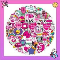 ราคา สติ๊กเกอร์ 50 ชิ้น ไม่ซ้ำแบบ ลายการ์ตูน สีชมพู กันน้ำ Pink Wink Sticker PVC ตกแต่ง กระเป๋า ห้องนอน ห้องทำงาน (20817210416)