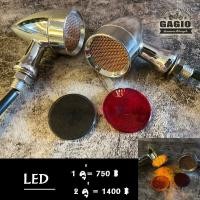 ราคา ไฟเลี้ยวแต่ง LED ทรงกระสุน ฝาตะแกรง สีเงิน สำหรับมอเตอร์ไซค์สไตล์ วินเทจ คลาสสิค คาเฟ่ เรโทร บอบเบอร์ HD อื่นๆ (15624391827)