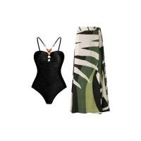 ราคา 2PCS SET 2023 New And Hot Green Slim Lace Up Cutout Bikini Sets Stones Beaded Belt Swimsuit with Asymmetric Cover Up Skirt 2Pack Swimwear 8 Colors For Choose Beach Bathing Suit (20096743586)