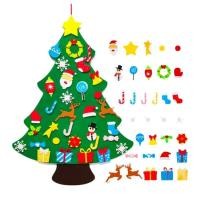 ราคา Felt Wall Christmas Tree Montessori Mini Felt Tree For Kids Handmade Felt Crafts DIY Kids Material Kit Wall Decor Christmas Gift School Supply portable (20797691795)
